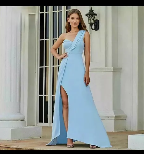 Vestido Longo Azul Celeste Festa. Parcelamento sem juros