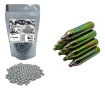 Comprar 500 Esferas De Aço C11 Airgun Bbs 6mm + 10 Cilindros Co2 12g