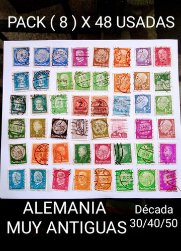 Filatelia Pack X 48 Estampillas De Alemania Década 30/40/50 