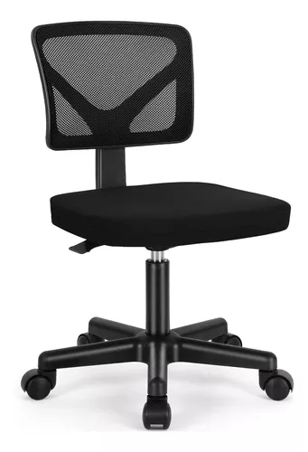 Silla ergonómica de oficina, silla de escritorio barata de malla con  soporte lumbar, sin brazos, silla ejecutiva giratoria para dolor de  espalda