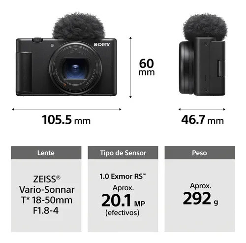 Cámara Digital Compacta Sony Vlogger Zv-1 Ii Color Negro