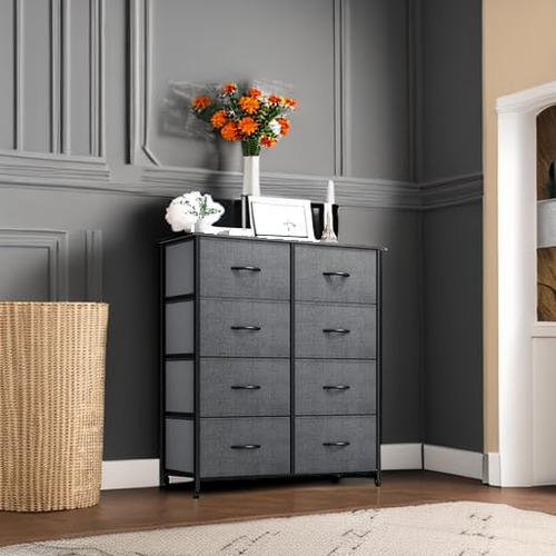 Cómoda De Tela Para Dormitorio Con 8 Cajones
