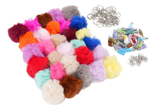 Llavero Puff Ball, Accesorios, Llaveros Con Borlas, Juego De