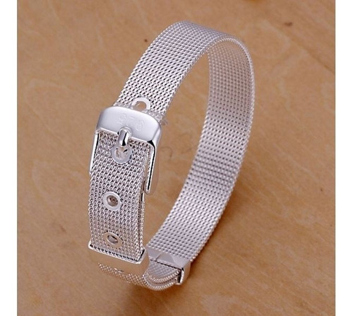 Pulseira Bracelete Fivela Banhado Prata Super Revolucionaria Comprimento 20 Cm Cor Prateado Diâmetro 628 Cm