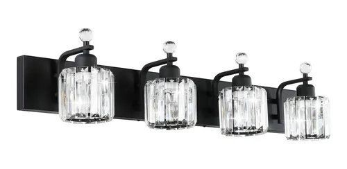 comprar Aipsun Lampara Tocador Baño Negra Cristal 4 Luz Moderna