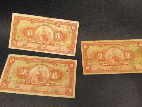 Makuka: Antiguo Billete Peru 3x10 Soles Consecuti Bol10 Mnn