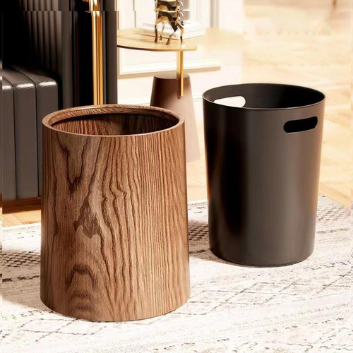 Papelera De Grano De Madera, Papelera De Moda, Cesta De 15l