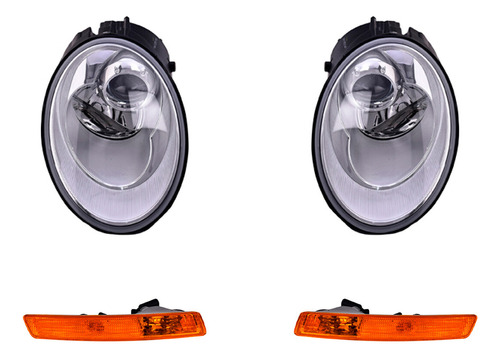 Cuartos + Faros 4 Piezas Depo P/ Volkswagen Beetle 2006-2011