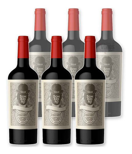 Vino Gran Sombrero Malbec Bodega Huentala 750ml X6 Unidades