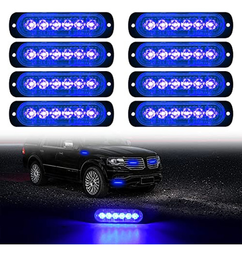 Dibms Led De Emergencia Strobe Lights Bar 8x Azul 6 Led Stro