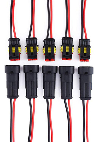 Qook 5 kit 2 pin Camino Impermeable Electrico Conector Plug