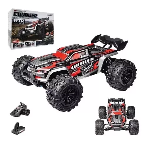 Carrinho Controle Remoto 4x4 Monster Truck Rc Bateria Recarregavel Rally  Brinquedo Menino