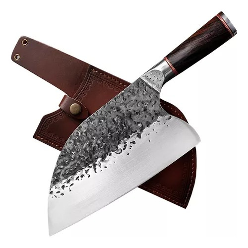 Cuchillo Hacha Vikingo Acero Profesional Carnicero + Funda