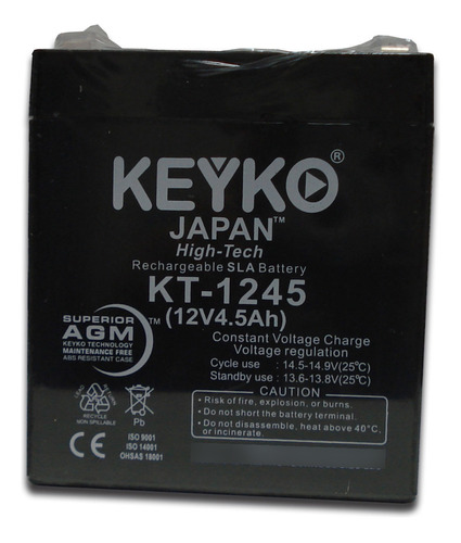 Batería Genuina 12v 4,5ah Keyko Kt-1245