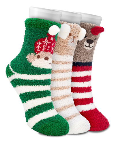 Aruoy Pack 3 Pares De Calcetines Mujer/hombres Navideños