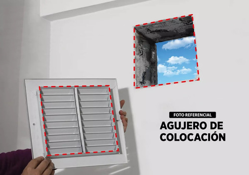 Rejilla Celosía Ventilación 20x20cm. Ideal Placa Durlock