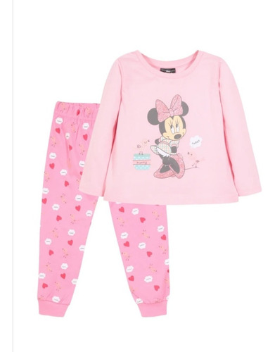 Pijama Minnie Nina Pajaritos Rosados Disney 