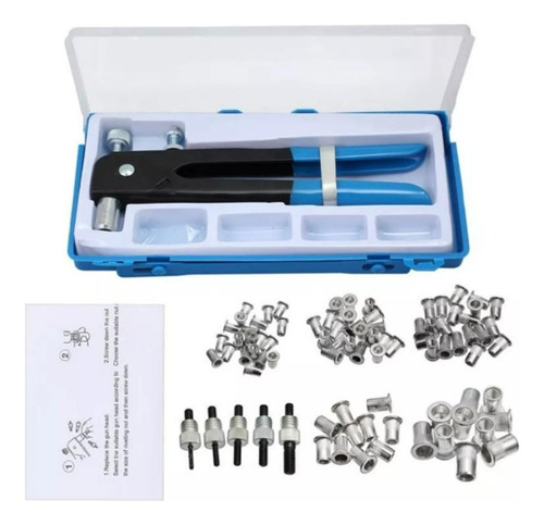 Kit Remachadora Tuerca 86 Piezas M3 A M8 Remache Ciego