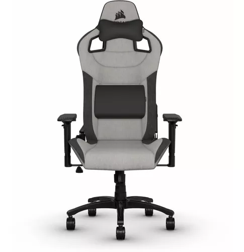 Silla de escritorio Corsair T3 Rush gamer ergonómica gris y charcoal con  tapizado de tela