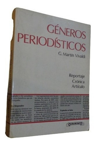 Generos Periodísticos. G. Martin Vivaldi. Reportaje, C&-.