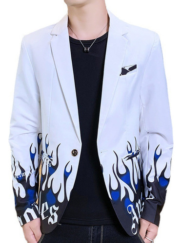 Blazer Sacos Trajes Estampado Estilo Coreana Para Caballeros