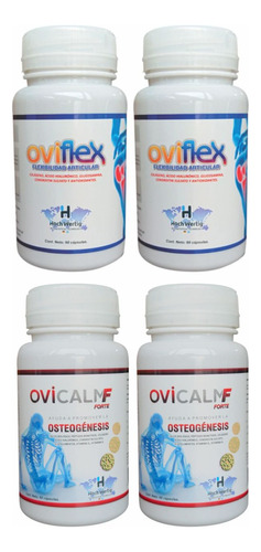 2 Calcio Biológico Vit D3 Y K +c2 Oviflex | 4 Frascos