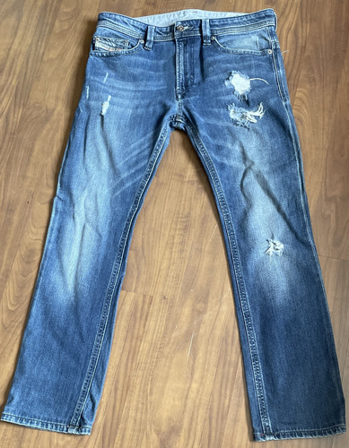 Calça Diesel Thavar Destroyer Jeans 42 W 28 L30 Stretch (Usado)
