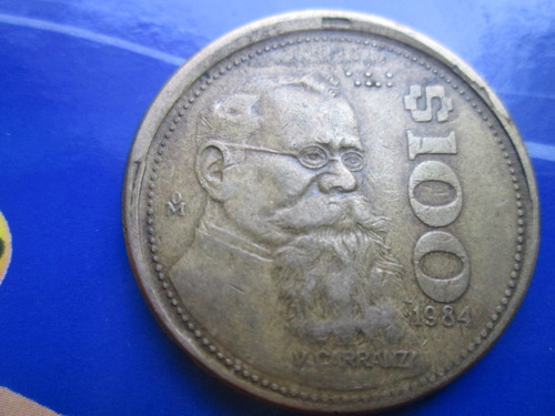 Moneda 100 Pesos  Carranza Con Error De Troquel
