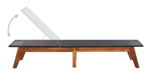 Camastro Con Mesa Polirratán Y Madera Maciza De Acacia