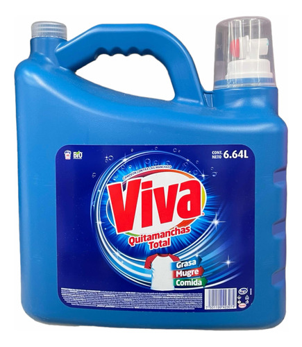 Detergente Líquido Ropa Telas Viva Quita Manchas Total 6.6 L