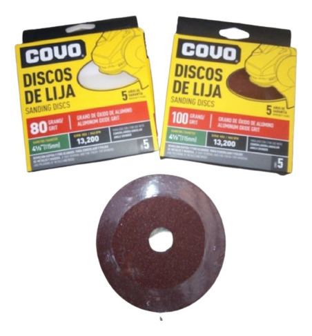 Discos De Lija De 4.1/2  Granos 80 Y 100 Marca Covo