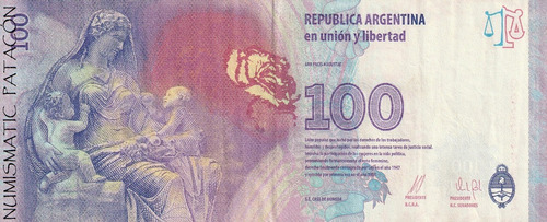 Billete 100 Pesos Eva Perón Evita Serie Z - Baja Numeracion (Usado)