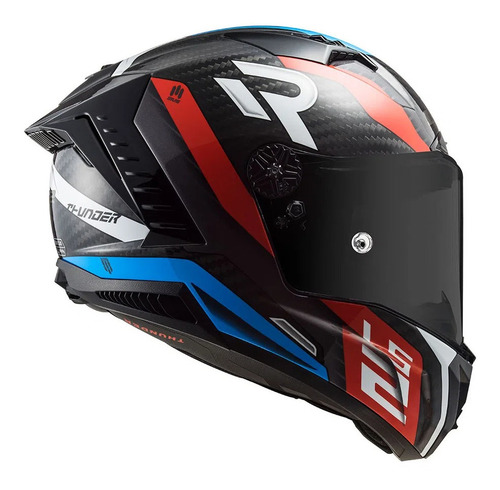 Capacete Fechado Ls2 F805 Thunder Carbon Supra Azul Vermelho