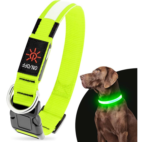 Collar Led Para Perros Illuifun, Collar Luminoso Recargable 