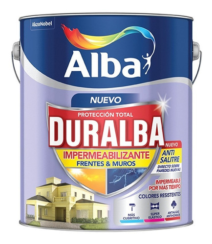 Latex Exterior Duralba Frentes Muros Impermeabilizante 20lt