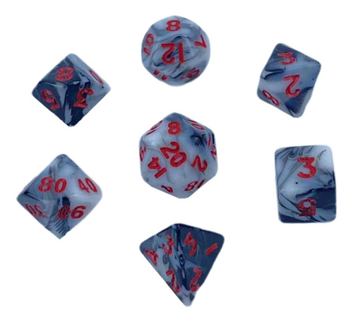 Juego De Dados De Acrílico De 7 Piezas, Dados Multicolores
