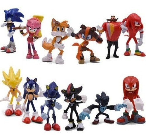 Conjunto De 12 Bonecos De Sonic The Hedgehog