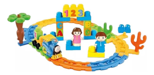 Mi Tren Infantil Pista Circuito Colorido 29 Pzs Duende Azul