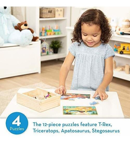 Melissa Doug Dinosaurs 4in1 Wooden Jigsaw Puzzles