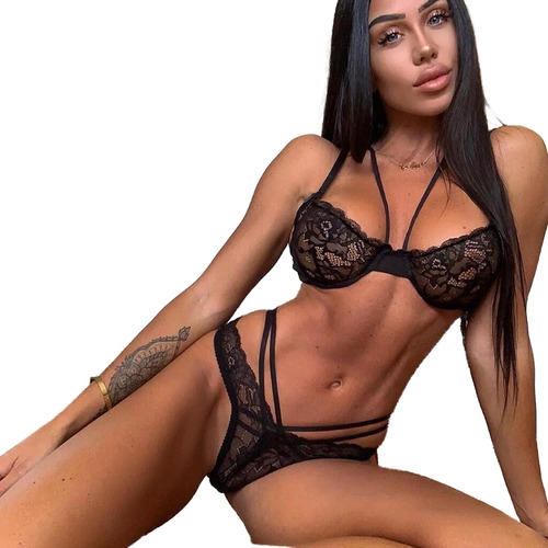 Lencería Erótica Con Tirantes Sexy You Lace Bikini Set Stra