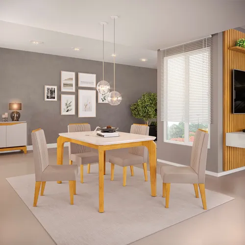Juego De Comedor Rouge Lia 4 Sillas Vekka