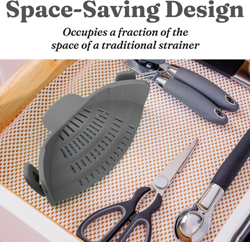 Colador De Pasta De Silicona Con Clip Para Ollas, Sartenes Y