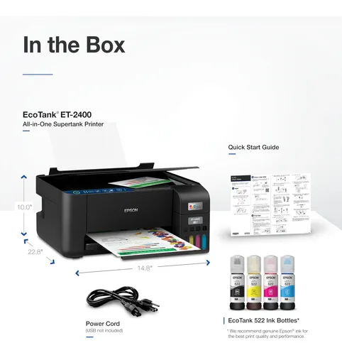 Impresora Epson Ecotank Et-2400 Inalámbrica En Color Todo En