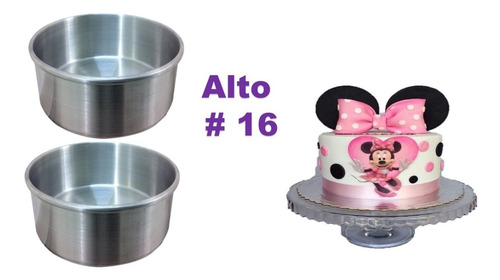 Moldes Altos Pastel Redondo Recto Repostería 16 Cm Set 2 Pzs