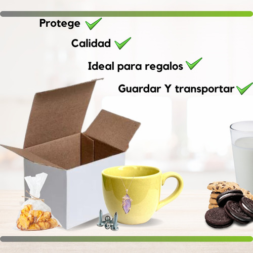 25 Cajas Para Taza Carton Microcorrugado Blancas 10x10x10cms