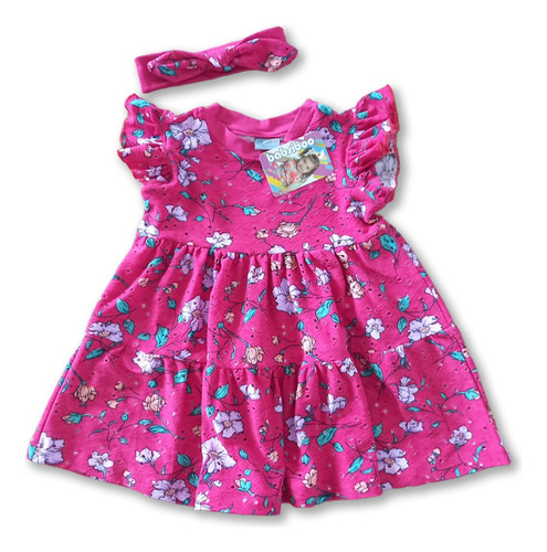 Vestido De Bebé Floreado Tela Ojalillo Babsiboo Ref. 6452