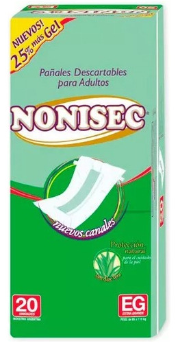 Pañales Para Adulto Nonisec Recto Clasico Talle Xg X 20 U