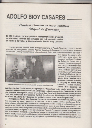 1991 Bioy Casares Visita A Montevideo Entrevista Fotografias