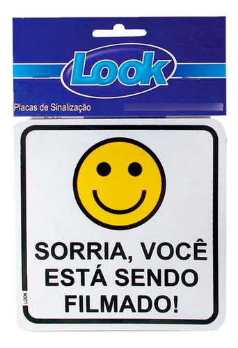 Placa Sinalizacao 15x15 Sorria/filmado - Kit C/5 Cartelas