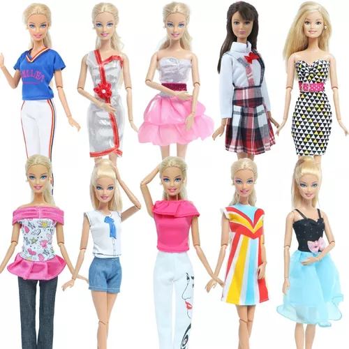 3 itens/lote roupas para barbie jogo vestir roupa topos calças 30 cm moda  vestido em miniatura acessórios para barbie presentes diy meninas